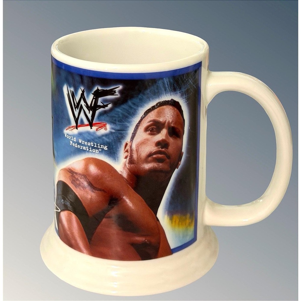 WWF The Rock Danbury Mint Collector Stein 2001 Wrestling Mug Brahma Bull WWE